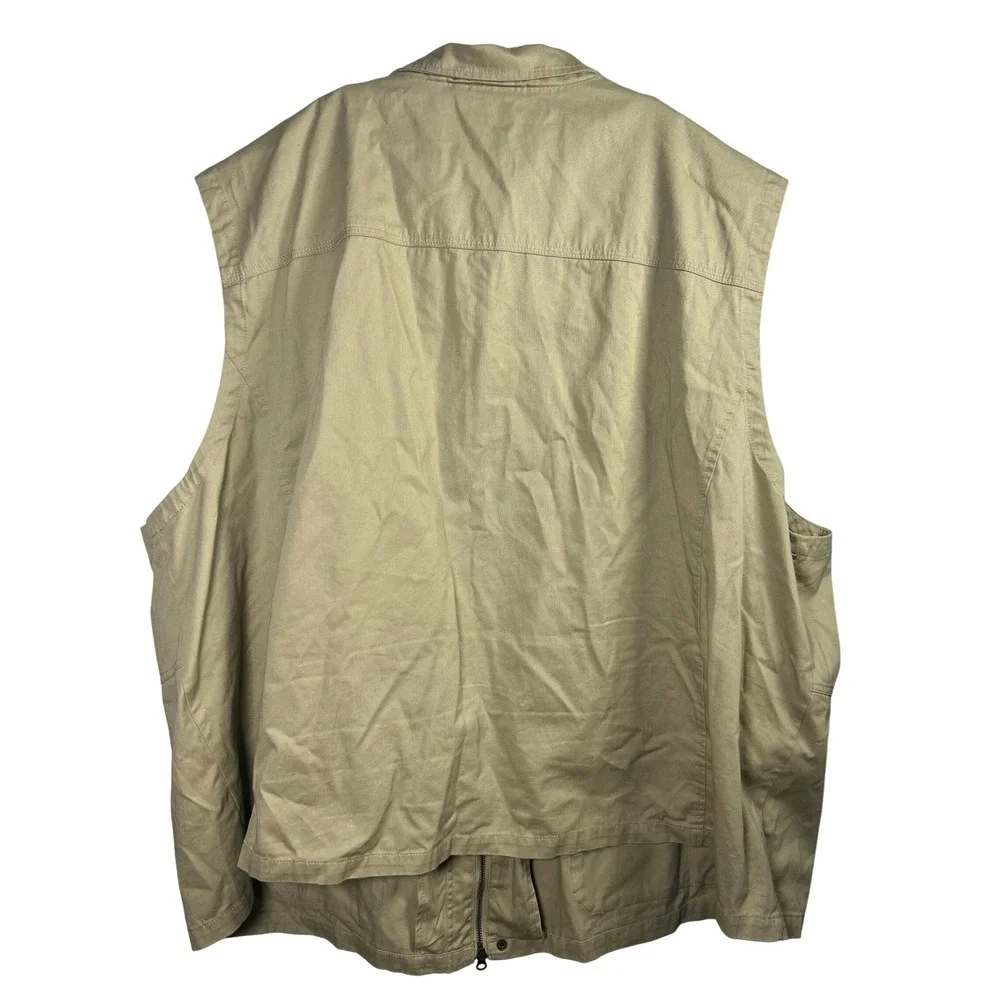Boulder Creek Trading Company Mens 6XL Big Khaki Utility Cargo Fishing Vest Tan